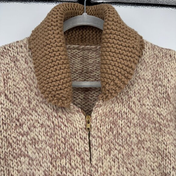 Vintage 1970s Cowichan Zip-up Sweater Jacket Casual Sporty Knit Cardigan Retro A - Picture 2 of 12